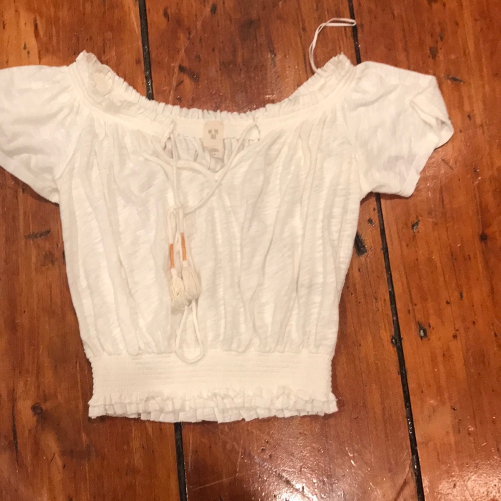 White off the shoulder free people top